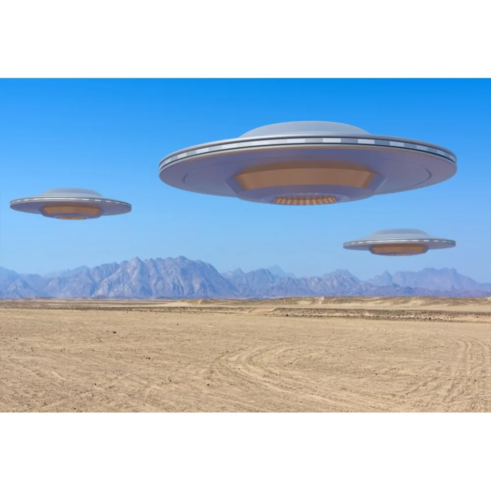 

Laeacco Science Fiction UFO Outdoor Scenery Happy Baby Birthday Party Children Photo Backdrop Background Photocall Photo Studio