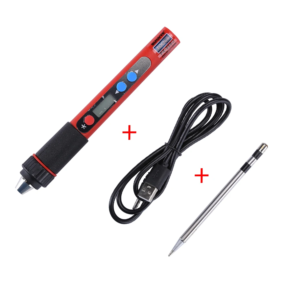 Beste Draagbare Usb Soldeerbout Set Dc 5V 10W Digitale Lcd scherm Verstelbare Temperatuur Solderen Lassen Tin Reparatie Tools soldadura