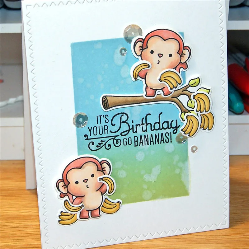 

DiyArts Crafts Dies Animals Monkey Metal Cutting Dies DIY Scrapbooking Craft 9Pcs 90*112mm Embossing Stencil Card 2018 New