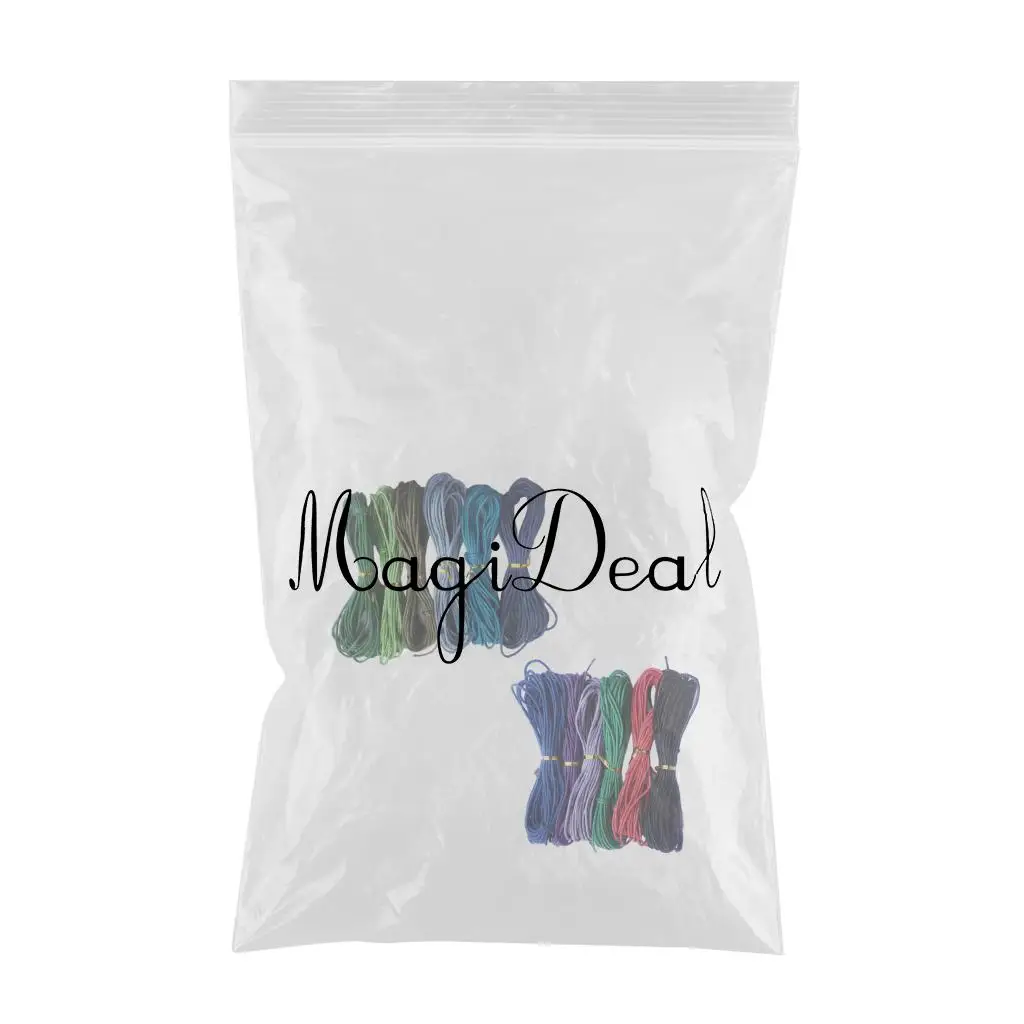 12pieces Mixed Color 2mm Round Wax Cotton Cord Thread DIY Bracelet Necklace Jewelry Beading Craft Supply