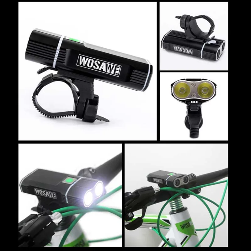 Best WOSAWE Bicycle Light Waterproof 2400 Lumens USB Rechargeable Flashlight for Bike Light Ultrabright LED lamp Flashlight 5 Modes 5