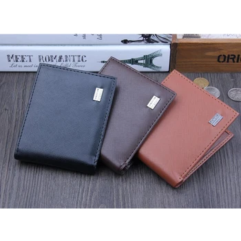 

New Mltifunction Men Boy PU Leather Short Wallet Coin Pruse Male Money Credit ID Card Holder Square Thin Wallet Business