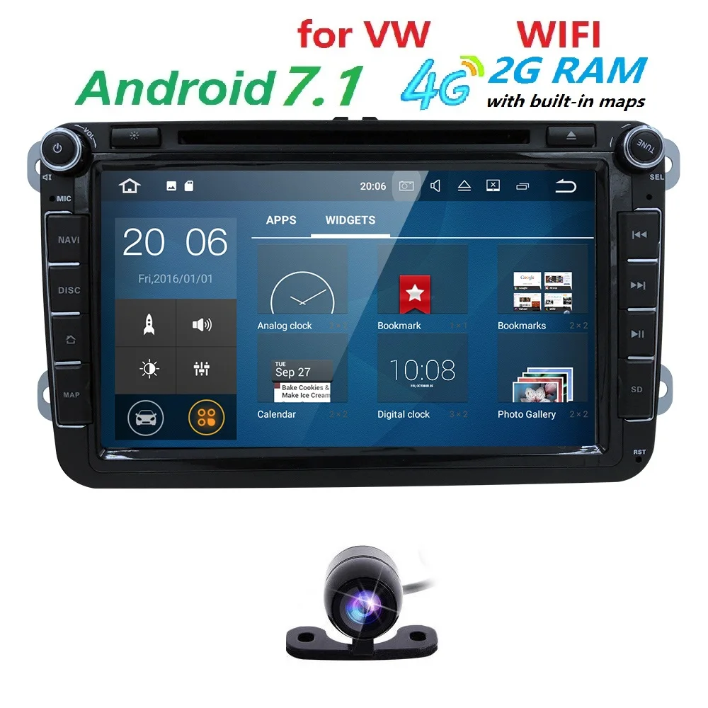 Android 7 1 2 DIN Car DVD GPS for Volkswagen VW skoda Passat B6 B7 B5