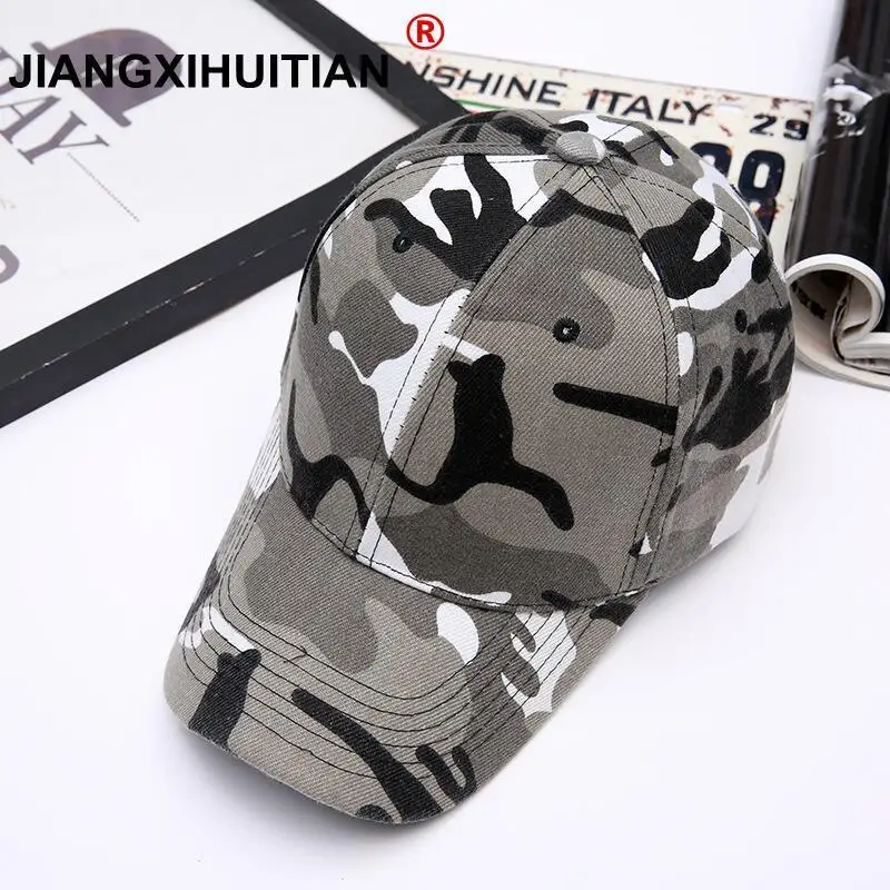 Камуфляжная кепка snapback из полиэстера бейсбольная без вышивки Мужская и шляпа для