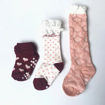 

Sale !3 Pairs/lot Children Socks Fashion Wood Ear Socks Cotton Non-slip Socks Princess Lace Socks 1-3 years
