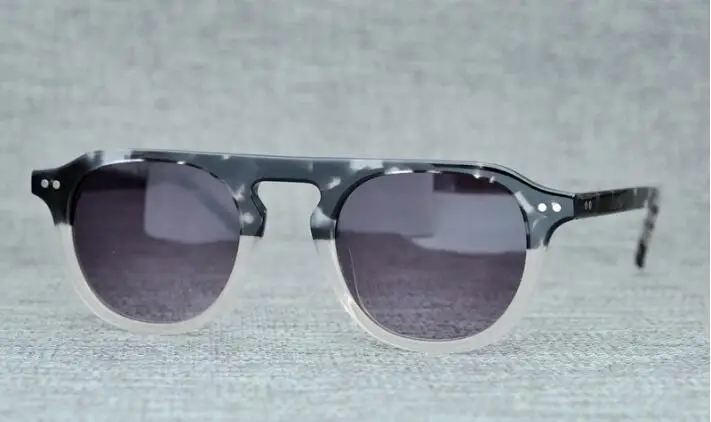 LKK унисекс высокое качество ручной работы ЯПОНСКИЕ ВИНТАЖНЫЕ мужские Поляризованные Солнцезащитные очки женские модные солнцезащитные очки - Цвет линз: Прозрачный