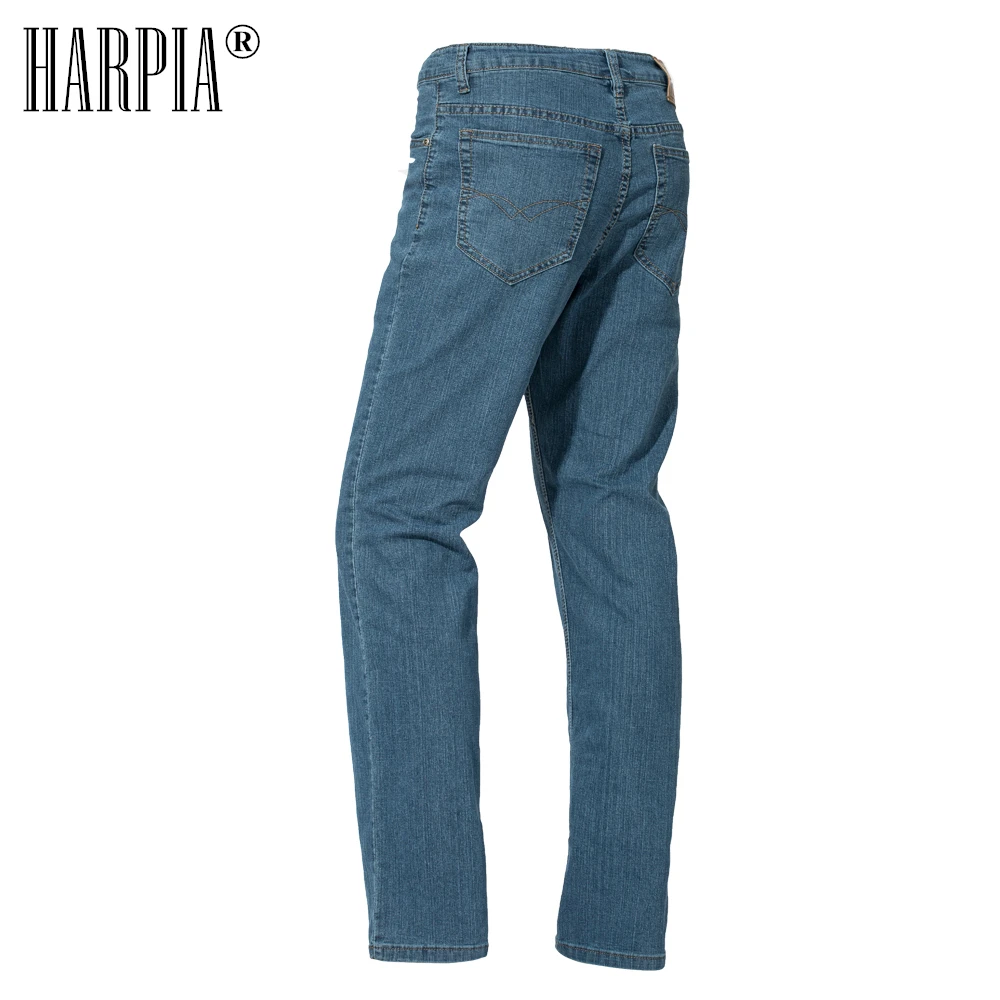Harpia New Casual Straight Mens Jeans Classic Cowboy Long Pants Male Micro-elasticity Business Men Denim Trousers Plus Size 8xl