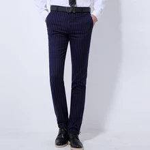 Мужские костюмы в полоску брюки 28 29 30 31 32 33 34 синий черный модные деловые повседневные мужские брюки популярный товар лучший выбор