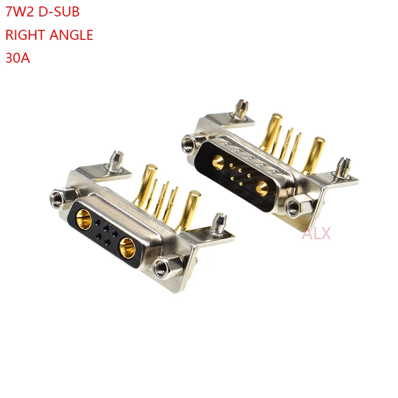1 шт. 7W2 30A мужской женский высокий ток разъем под прямым углом D-SUB адаптер PCB припоя Тип 5+ 2 штекер jack высокая мощность 7 положение