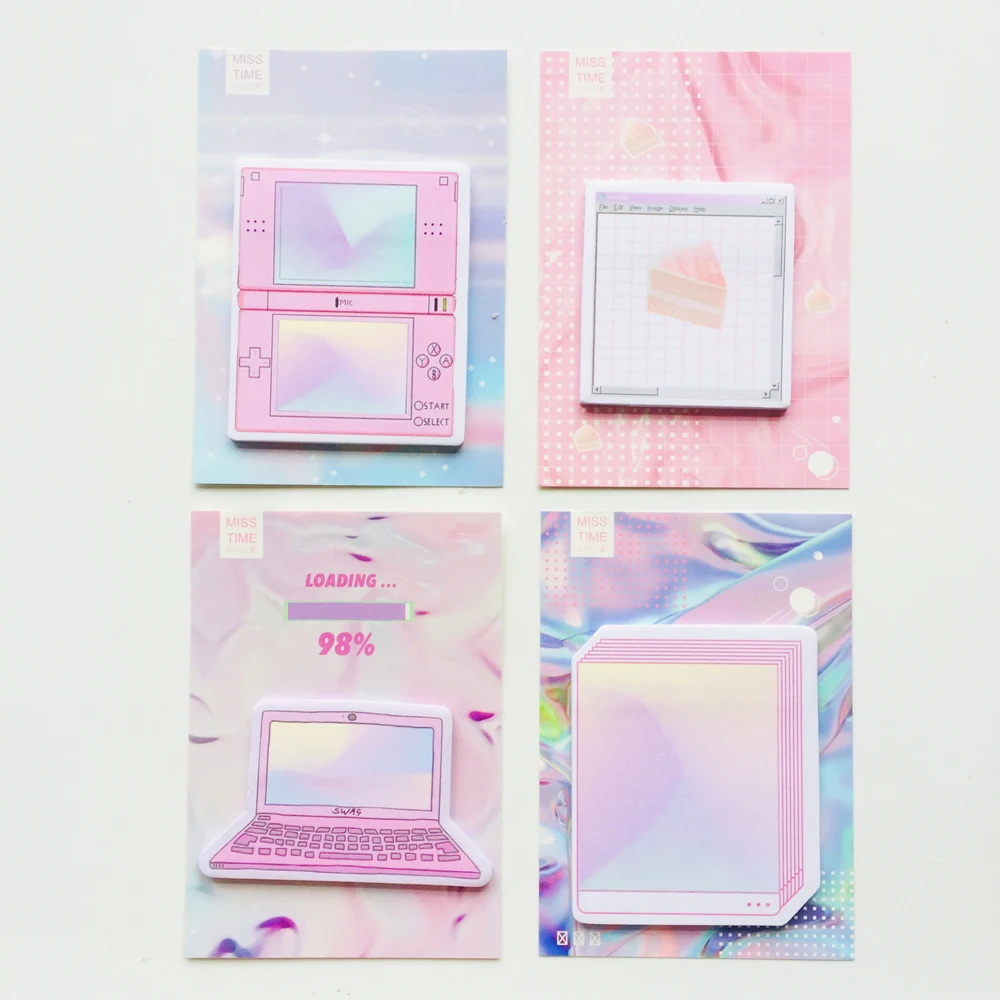 

30 Sheets Pink Style Computer Cake Memo Pads Plan Message Writing Sticky Notes Marker Stick Label School Office Supply