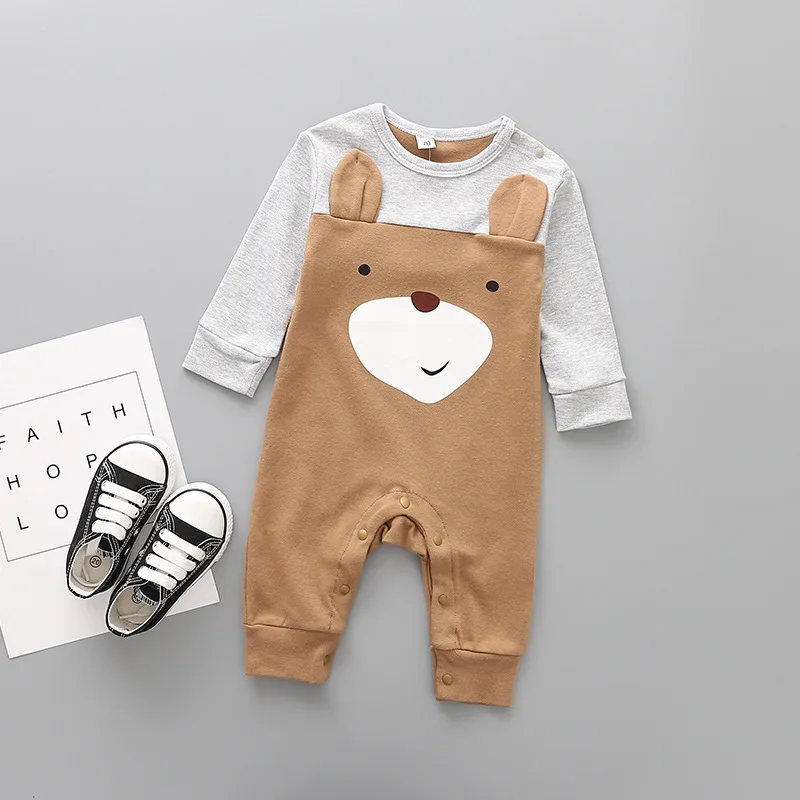 2018 de lujo más nuevo bebé infantil recién nacido lindo 3D zorro oído los mamelucos del algodón Mono corto primavera otoño Bebes Onesie LT03 2018 de lujo más nuevo bebé infantil recién nacido lindo 3D zorro oído los mamelucos del algodón Mono corto primavera otoño Bebes Onesie LT03