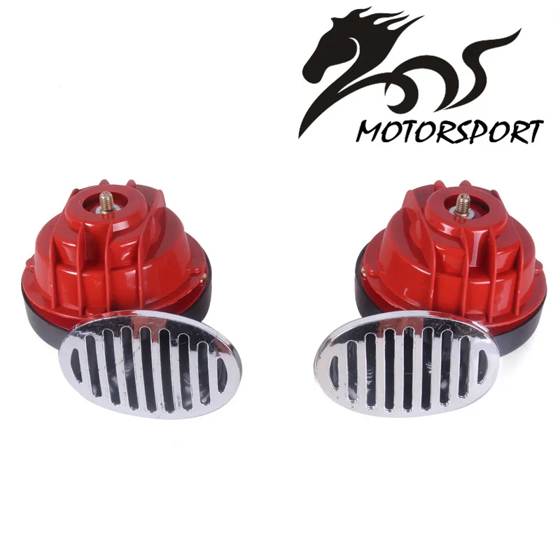 2x12V Red Snail Air Horn с крышкой для транспортного средства, морской лодки, Громкая сигнализация, набор, универсальный для автомобиля, лодки, мотоцикла, Ван, ПВХ и металл