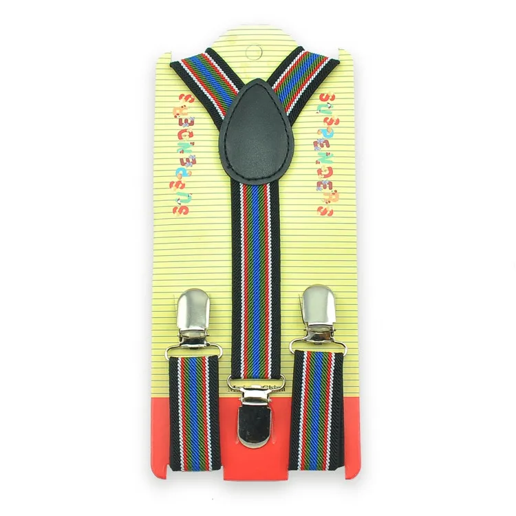 2 шт. 20 разноцветный полосатый смешанные Обувь для мальчиков/Обувь для девочек эластичные подтяжки тонкий печати Подтяжки для женщин/Gallus - Цвет: fashion suspenders