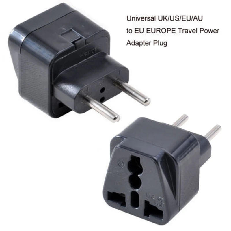 Mayitr 1pc 2 Pins Universal UK/US/EU/AU to EU Power Plug Professional Brasil Israel Europe Travel Power Adapter Plug