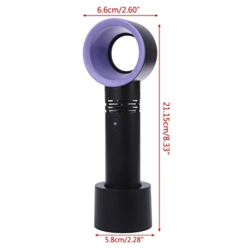 

USB Rechargeable Portable Bladeless Fan Handheld Mini Cooler No Leaf Handy Fan