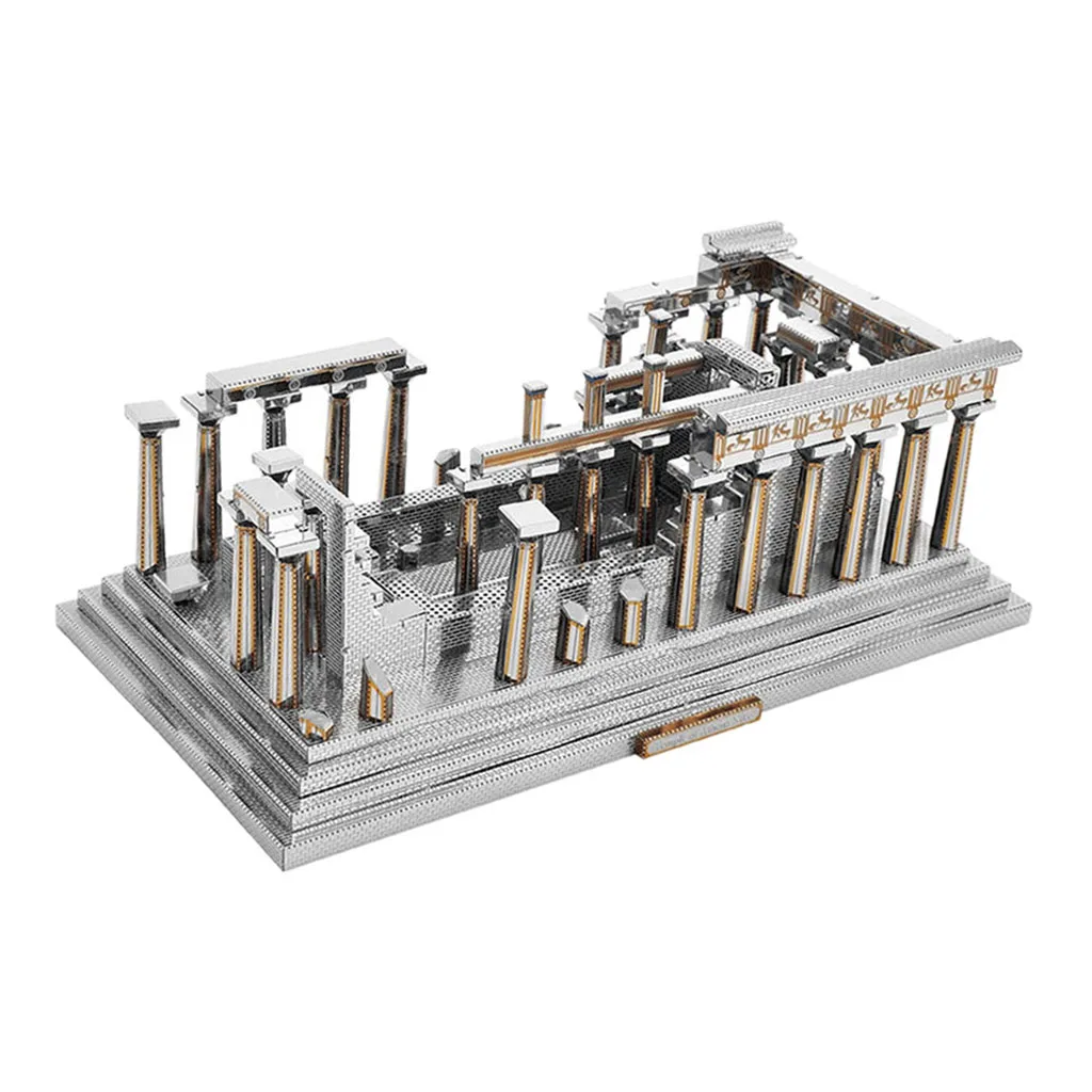 142pcs/ set 3D Metal Puzzles - DIY Greece Temple of Athena Model Assemble Model Kits Jigsaw Building Toy Home Decor Souvenirs