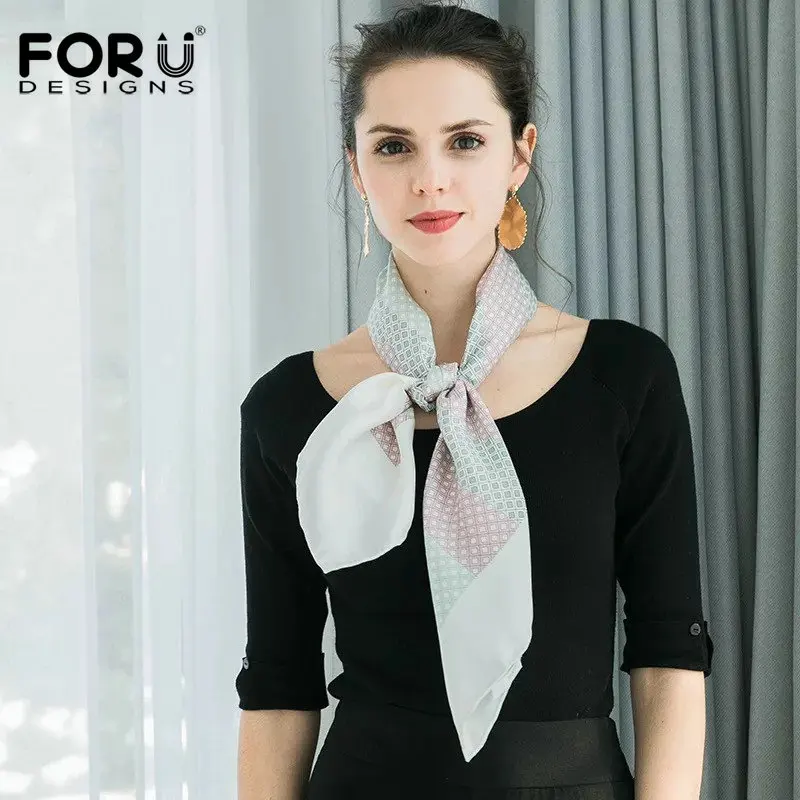 FORUDESIGNS/ элегантный женский квадратный шелковый шарф на шею, атласный шарф с рисунком медсестры, повязка на голову, Маленький модный квадратный шарф