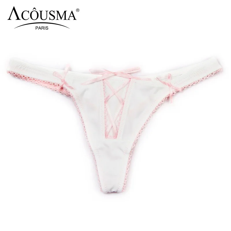 ACOUSMA Женские лето сексуальные бант зашнуровать трусики G-стринги ...