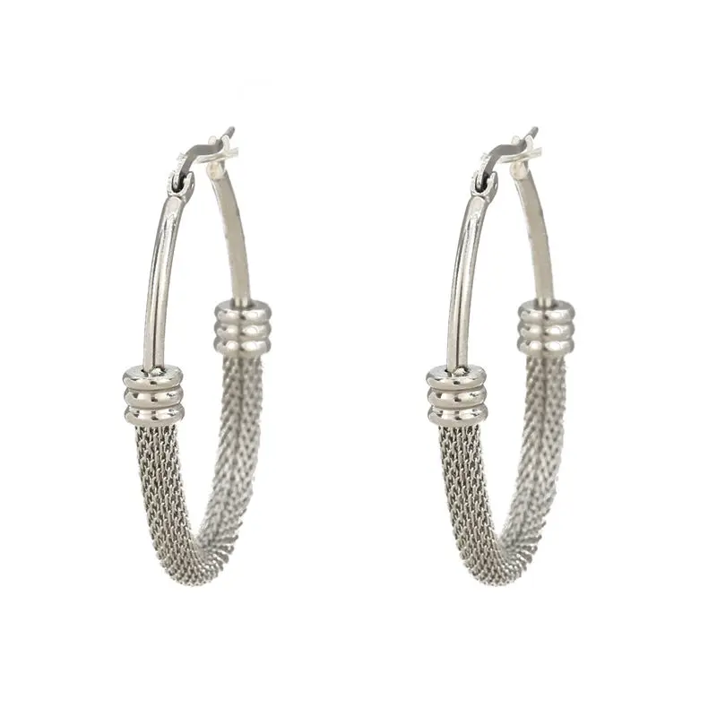 

Fashion 304 Stainless Steel Hoop Earrings Silver Oval Hollow Modern Earrings Jewelry 4.5 x 3.3cm, Post/Wire Size:17 gauge 1 Pair