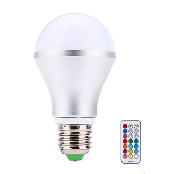 

10W RGB+White Color Base E27 B22 RGB LED Bulb Light IR Remote Controller 180Degree AC85-265V Home Decor Lighting 5pcs/lot