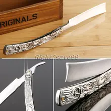 Нож для бритья, складной нож,, прямой край, нержавеющая сталь, формирователь, Парикмахерская бритва, складной нож для бритья, ручка из алюминиевого сплава