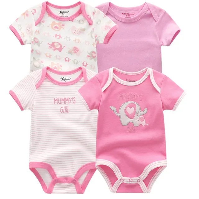 Новинка года; одежда для маленьких девочек; комбинезон с короткими рукавами и рисунком; хлопковая одежда для новорожденных; пижамы для маленьких мальчиков; Roupas - Цвет: BDS4023