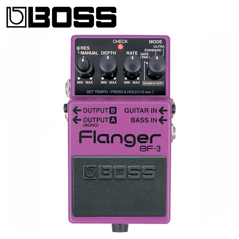 Boss BF-3 Audio Flanger педаль для гитары и бас с мгновенным режимом, темпом нажатия и режимами Ultra и Gain/Pan