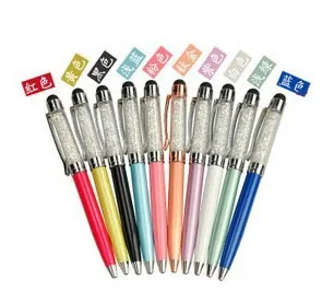 US $322.62 600 Pcs 2016 New Mutlti Function Metal Touch Pen InkColor Diamond Crystal Touch Stylus Pen For IPad IPhone 5S 4G IPod Kindle