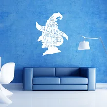 High Quality Halloween Witch Head Letters Wall Sticker Halloween Festival DIY Sticker Home Decoration Drop Shipping