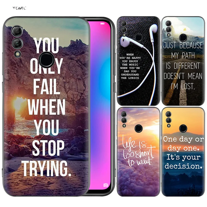 

Silicone Cover Case for Huawei Honor 10 9 Lite 8X 8C 8A Y6 Y7 Y9 7A Pro Prime 7C 2018 2019 V20 Sentence Quotes