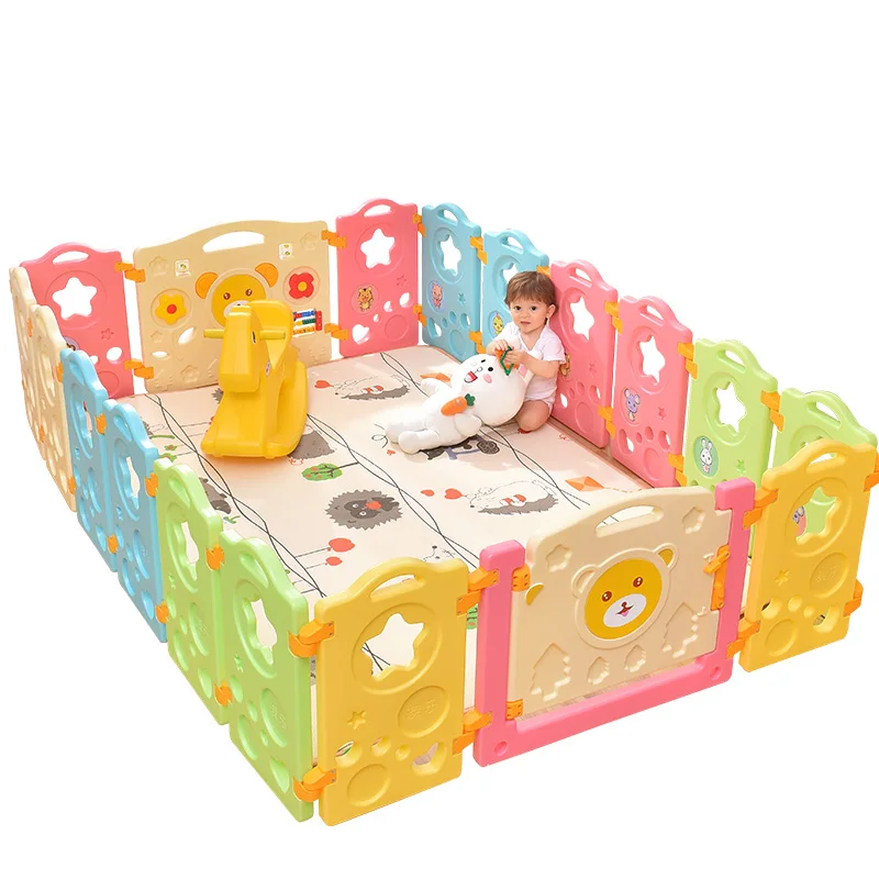 

Brand baby Door Stop Baby Gate High Quality No Smell Star Game Fence Baby Crawling Toddler Security Puzzle Plastic Playpen