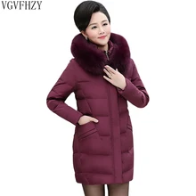 90% белый пуховик на утином пуху зимнее теплое пальто женские длинные куртки большой меховой воротник женская тонкая женская куртка-парка верхняя одежда
