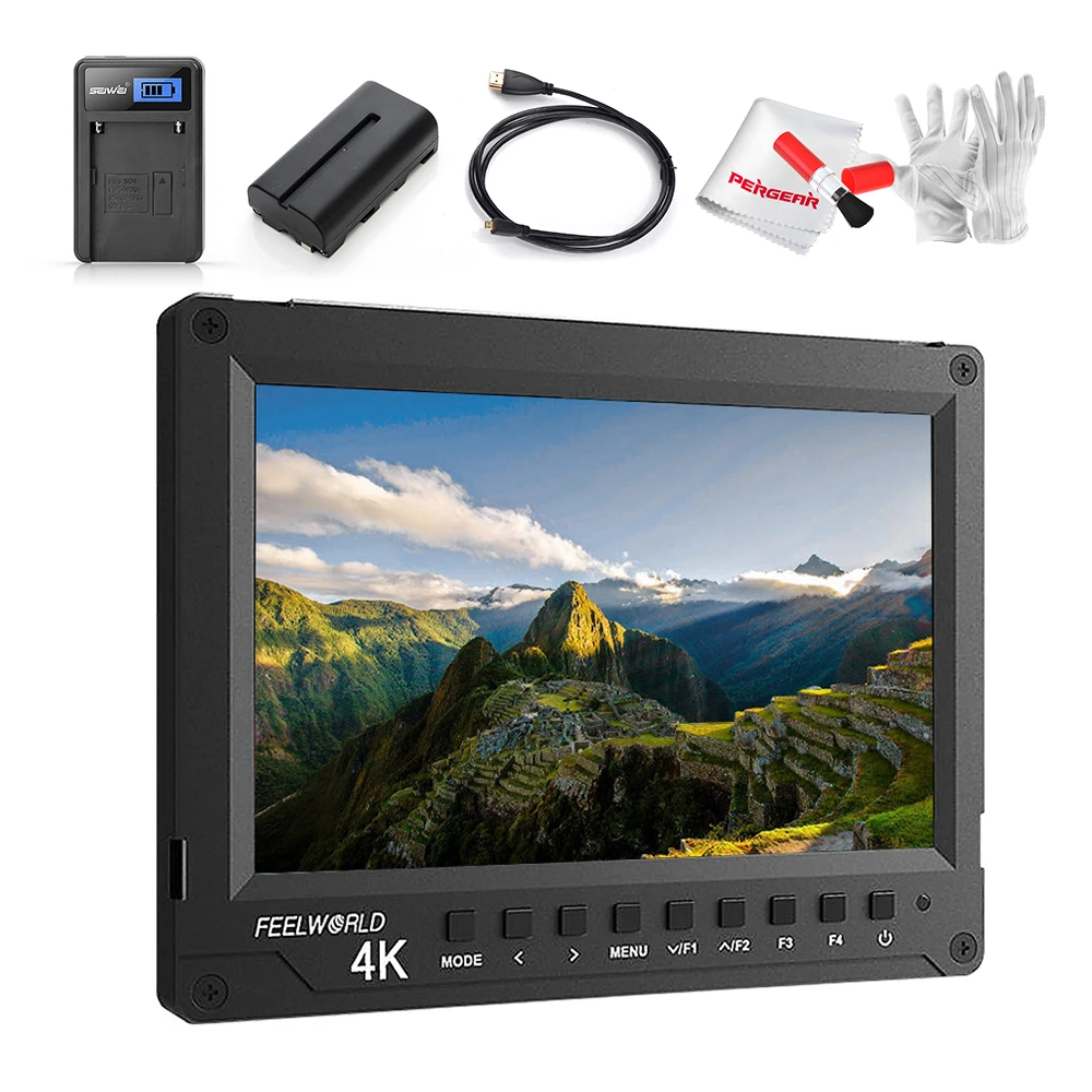 US $311.25 W Battery Feelworld A737 7 Inch Field MonitorHDMI Cable Aluminum Full HD 1920x1200 4K HDMI OnCamera Monitor For Photography