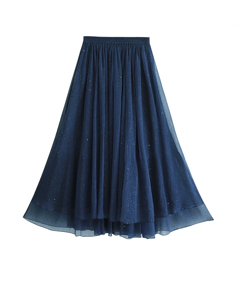 IRINAY532 коллекция ss эластичная талия длинная шифоновая юбка для женщин