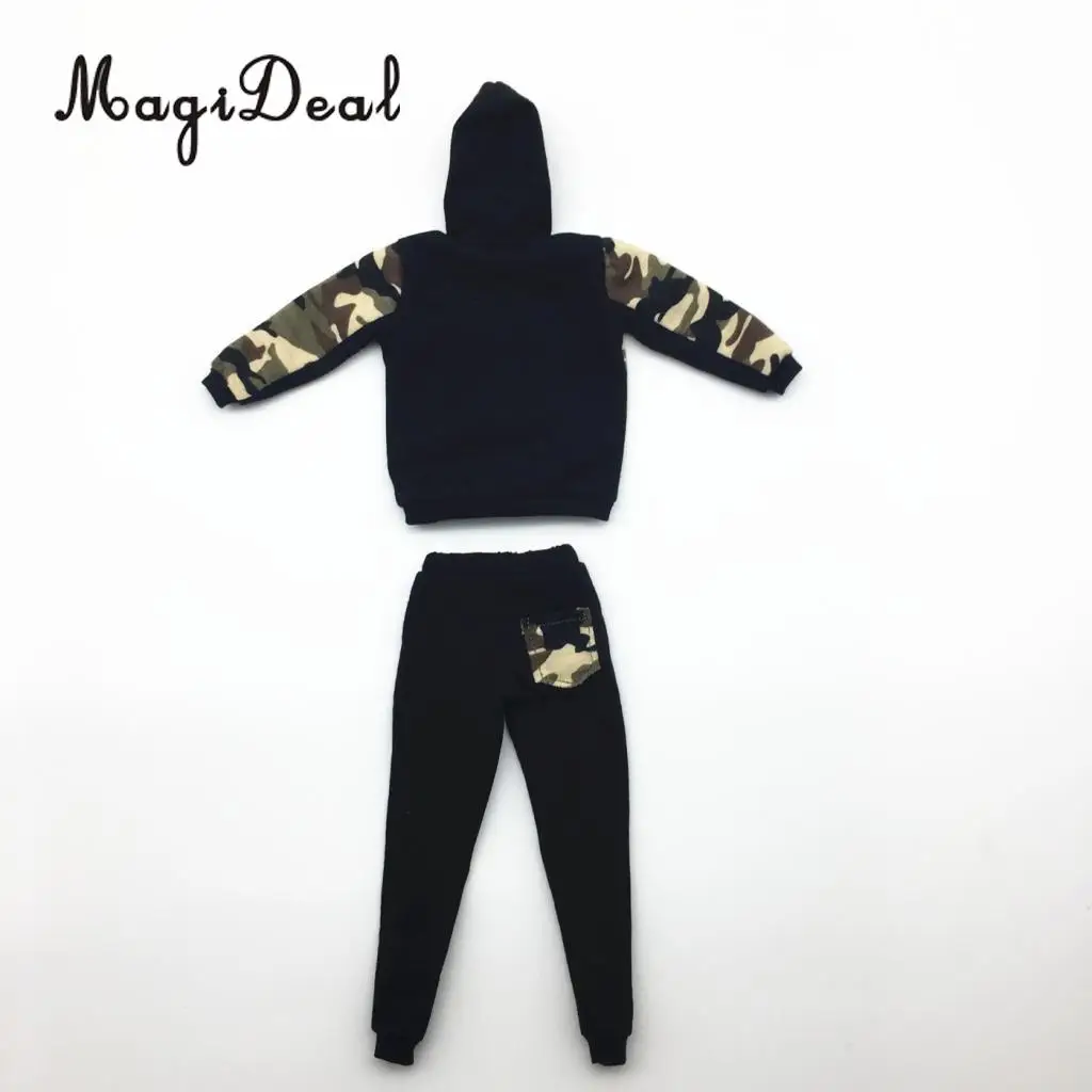 MagiDeal 1/6 Scale Male Doll Top Hoodie Hooded Pullover Trousers Outfits for 12inch   Dragon Action Figure