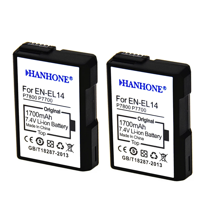 2 шт. 1700 мАч EN EL14A EL14 ENEL14 батарея камеры для Nikon D5200 D5600 P7700 P7100 D3400 D5300 D3200 D3300 D5100