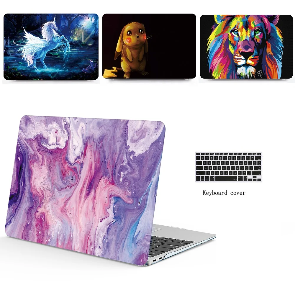 

2in1 New Marble pattern laptop Case+keyboard Cover for 11 12 13 15 inch Apple Macbook Air Pro Retina Touch Bar Laptop Case