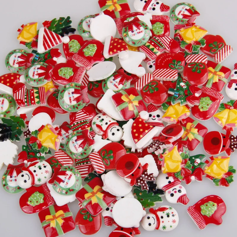 Mix Designs 30pcs Christmas Tree Shoes Snowman Gift Dessert Cartoon DIY Resin Flatback Cabochon Lucky Bag DIY Phone Case Beauty|beauty case|beautiful phone casesbeauty b - AliExpress