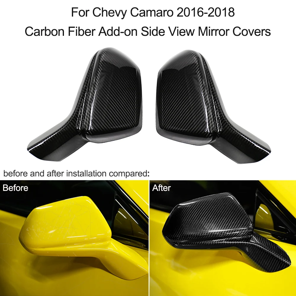 Car Styling 1 Pair Carbon Fiber Add on Side View Mirror Covers Mirror