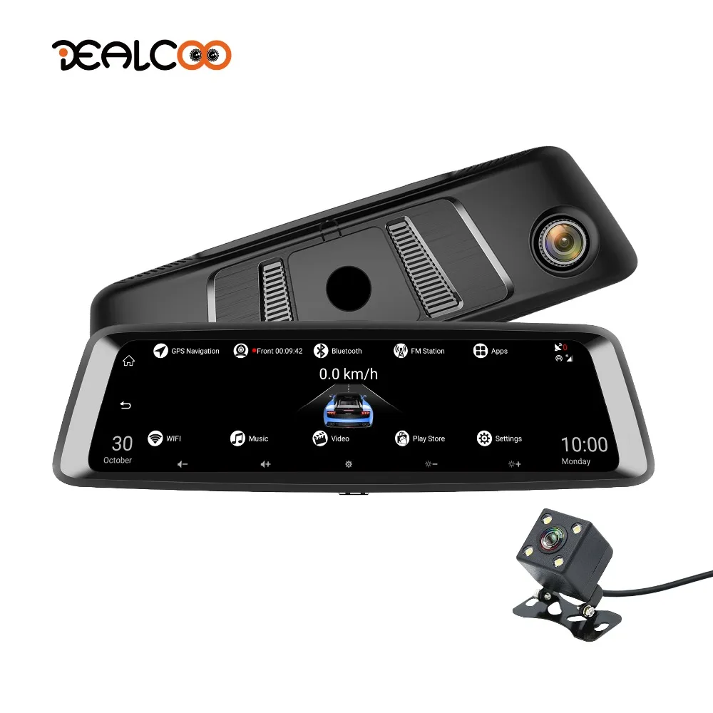10' Touch Screen IPS Android 4G Mirror GPS 1080P Full HD Dual Lens Car DVR Recorder Camera Rearview ADAS Bluetooth |
