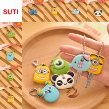 suti 1PCS Anime Silicone Key Cap cute Key Chain font b Women b font Bag Charm