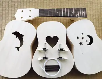 

21 Inch Simple fun Ukulele DIY Kit Hawaii Guitar Handwork Support Painting Handicrafts Support Painting Kids Free Shipping