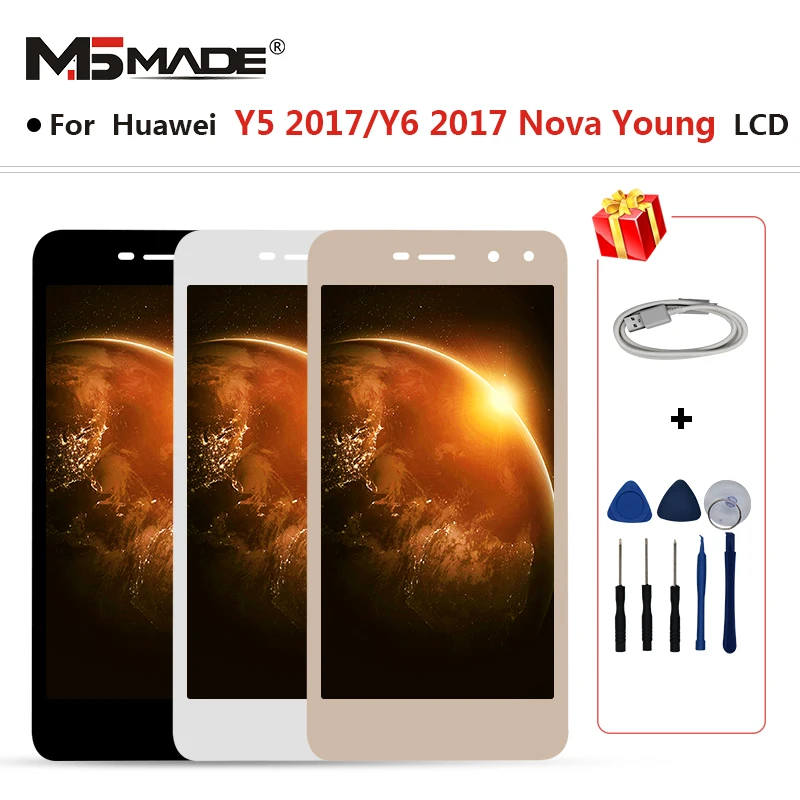 

For Huawei Y6 2017 Y5 2017 LCD Nova Young 4G LTE Display LCD Touch Screen Digitizer With Frame MYA-L11 MYA-L41 Assembly Parts