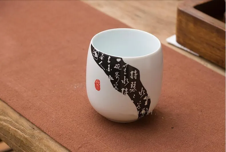 Цзиндэчжэнь, японский стиль, набор чайных чашек кунг-фу, китайские фарфоровые кофейные чашки для путешествий, наборы керамических глиняных чайных сервиз, пивная чашка 180 мл