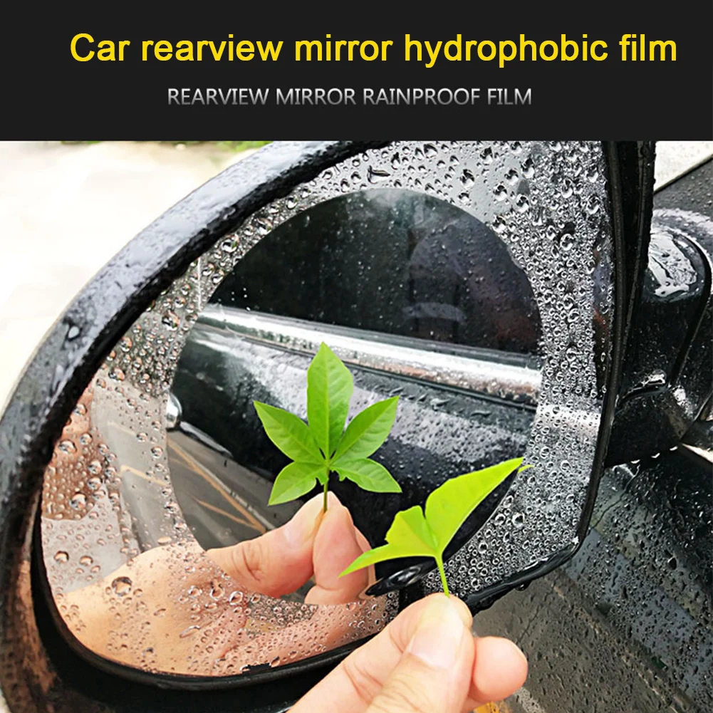 

2pcs Car Rear-view Mirror Protective Film Anti-scratch Waterproof Anti-fog Hydrophobic Membrane 100MM Rainproof Rain Shield