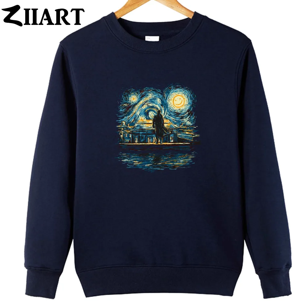 

sherlock holmes starry night Vincent van Gogh couple clothes girls woman cotton autumn winter fleece Sweatshirt