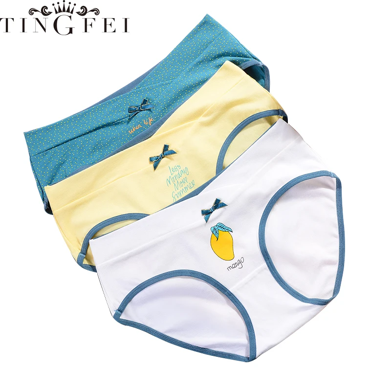 

3 Pcs/Lot TINGFEI Cotton Pregnant Women Underwear U-Shaped Low Waist Maternity Women Short Panties Pregnancy Women Briefs