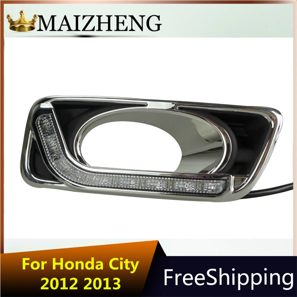 

Car DRL kit for Honda CITY 2012 2013 LED Daytime Running Light BAR turn signal fog auto lamp automobile daylight car led drl 12v