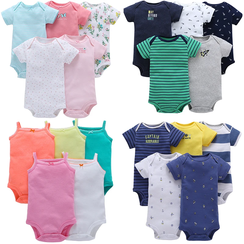 

Baby Unisex Bodysuit Sets Boy Girl Clothing Newborn Climbing Clothes Brand 5Pcs Solid Bebes Jumpsuit & Pajamas Toddler Ropa Set