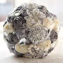 Бордовый и украшения для букета невесты букеты Искусственные розы свадебный букет